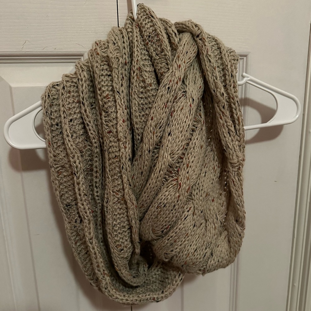 C.C Soft Stretch Colorful Confetti Cable Knit Infinity Scarf
